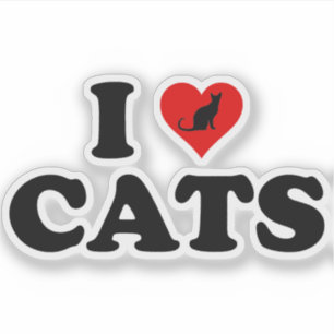 Adesivo I Love (Heart) Cats