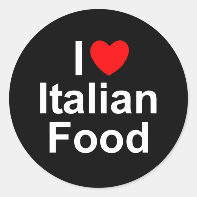Adesivo I Love (Heart) Italiana Comida (Frente)