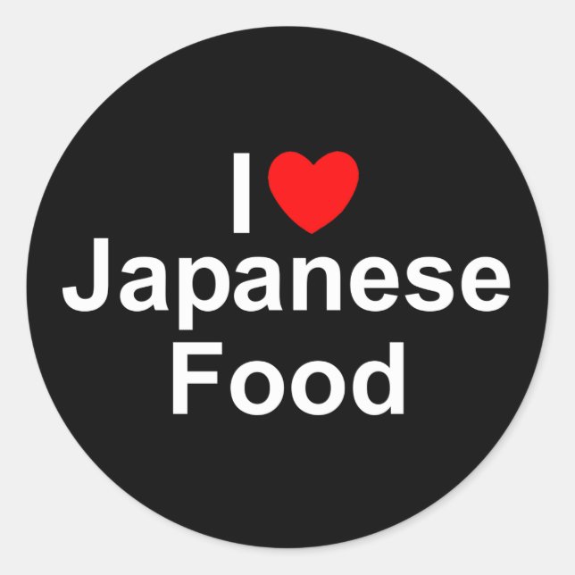 Adesivo I Love (Heart) Japonês Comida (Frente)