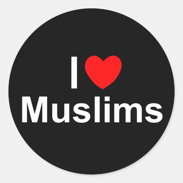 Adesivo I Love (Heart) Muslims (Frente)