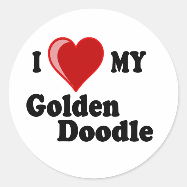 Adesivo I Love (Heart) My Doodle Dog Sticker (Frente)