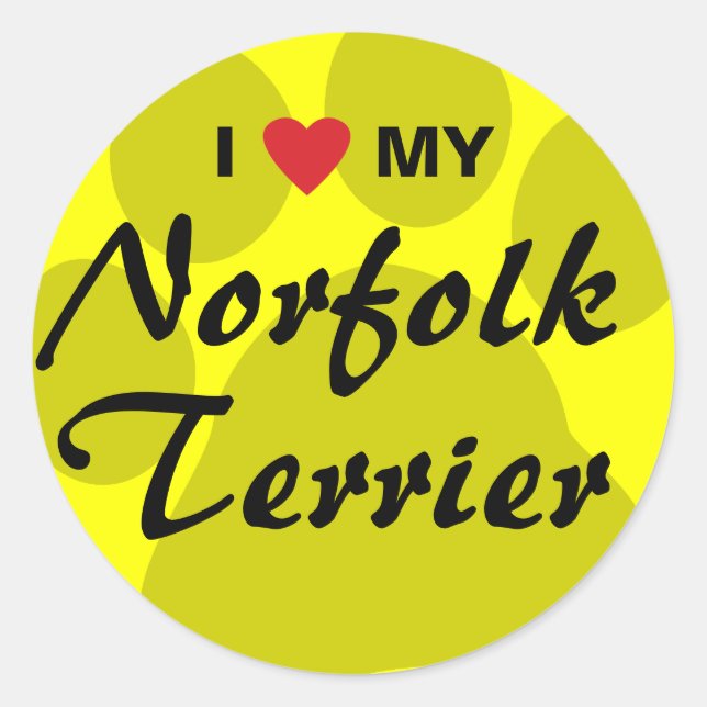 Adesivo I Love (Heart) My Norfolk Terrier (Frente)
