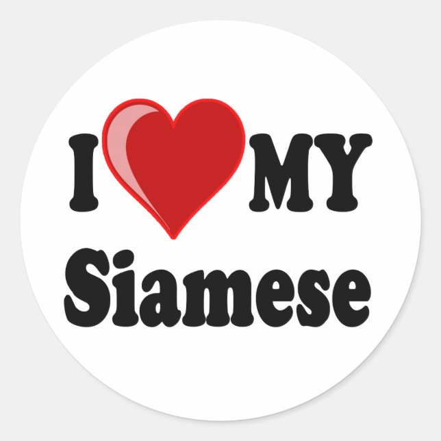 Adesivo I Love (Heart) My Siamese Cat (Frente)