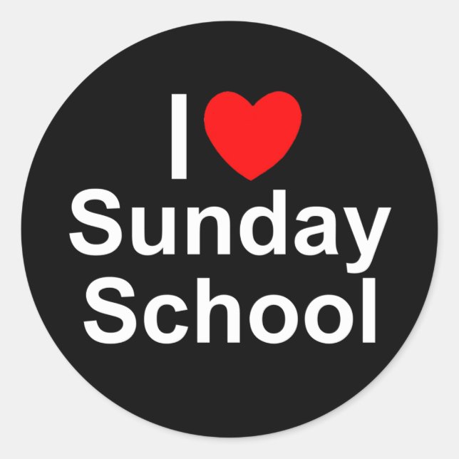 Adesivo I Love (Heart) Sunday School (Frente)
