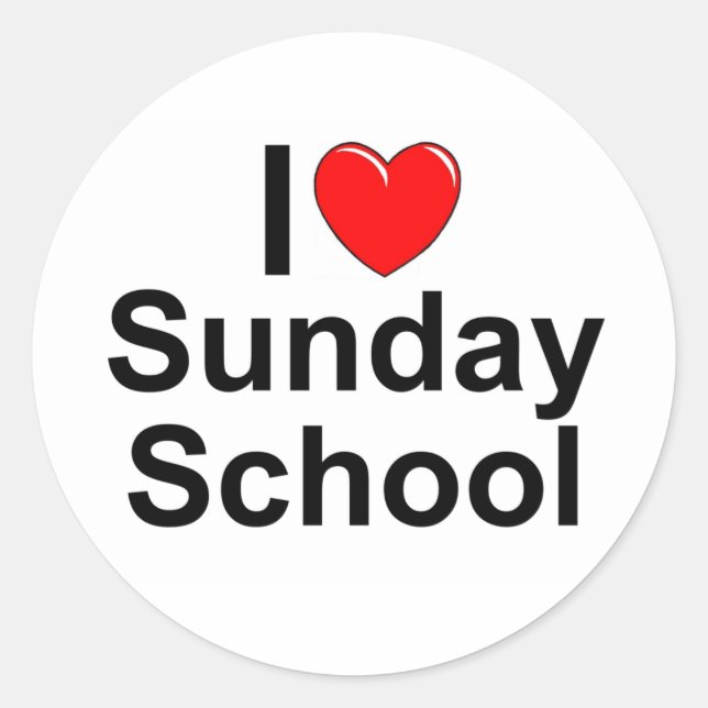 Adesivo I Love (Heart) Sunday School (Frente)
