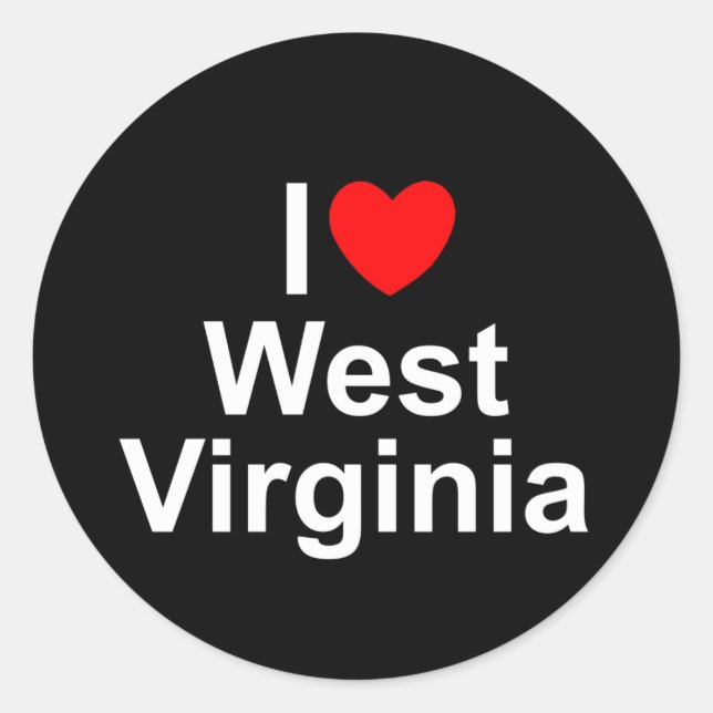 Adesivo I Love (Heart) West Virginia (Frente)