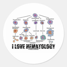 Adesivo I Love Hematology (Linhagem De Células Sanguíneas)