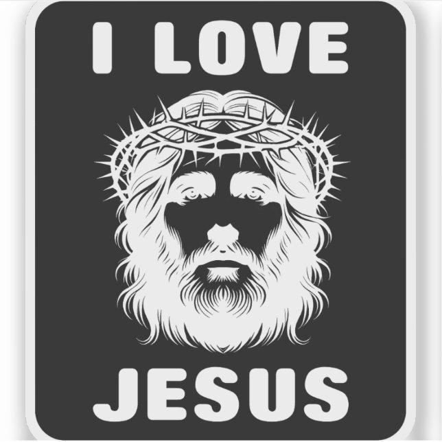 Adesivo I Love Jesus (branco) (Frente)