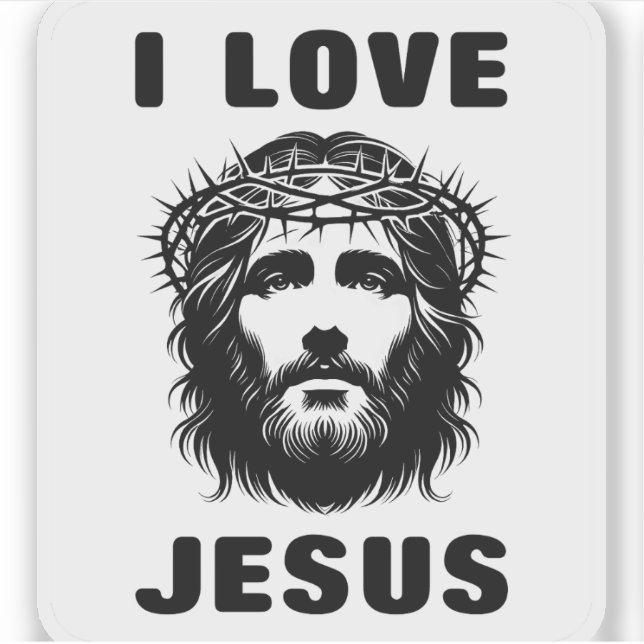 Adesivo I Love Jesus (preto) (Frente)
