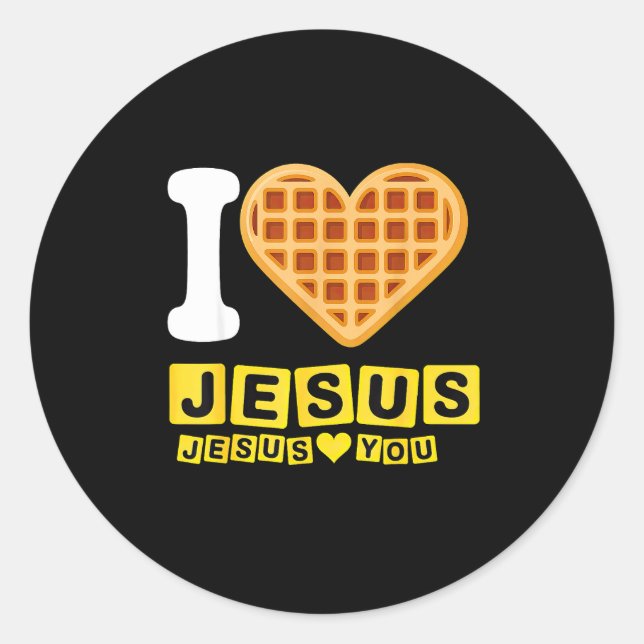 Adesivo I Love Jesus Waffle Heart  (Frente)