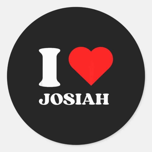 Adesivo I Love Josiah I Heart Josiah Name Y2k Valentines D (Frente)