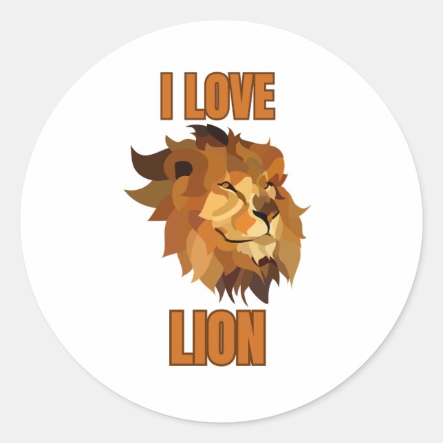 Adesivo I LOVE LION – Bold Wildlife Art for Animal Fans (Frente)