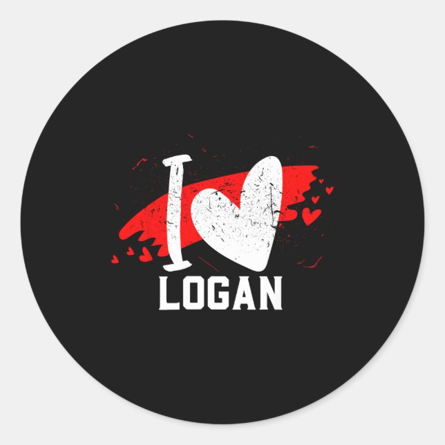 Adesivo I Love Logan I Heart Logan  (Frente)