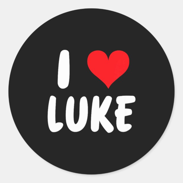 Adesivo I Love Luke - Heart - Name  (Frente)