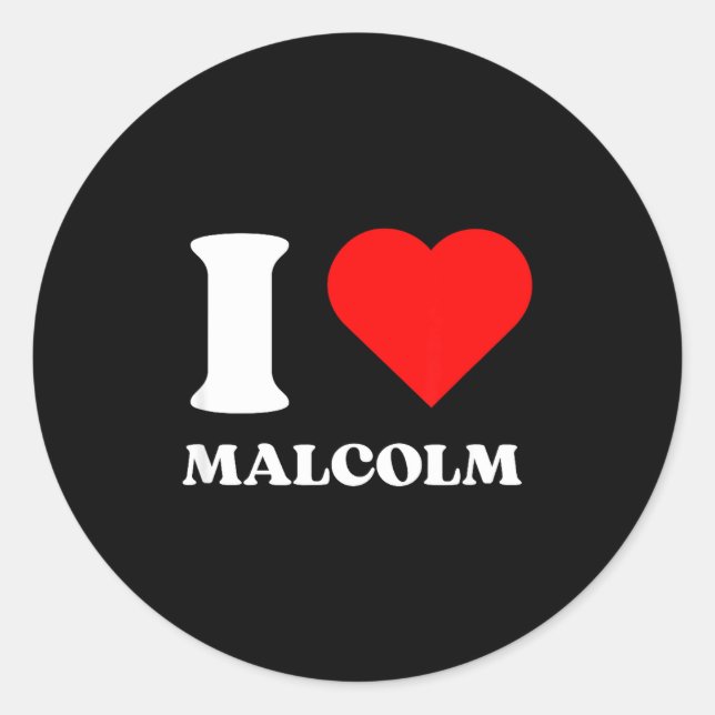 Adesivo I Love Malcolm I Heart Malcolm Name Y2k Valentines (Frente)