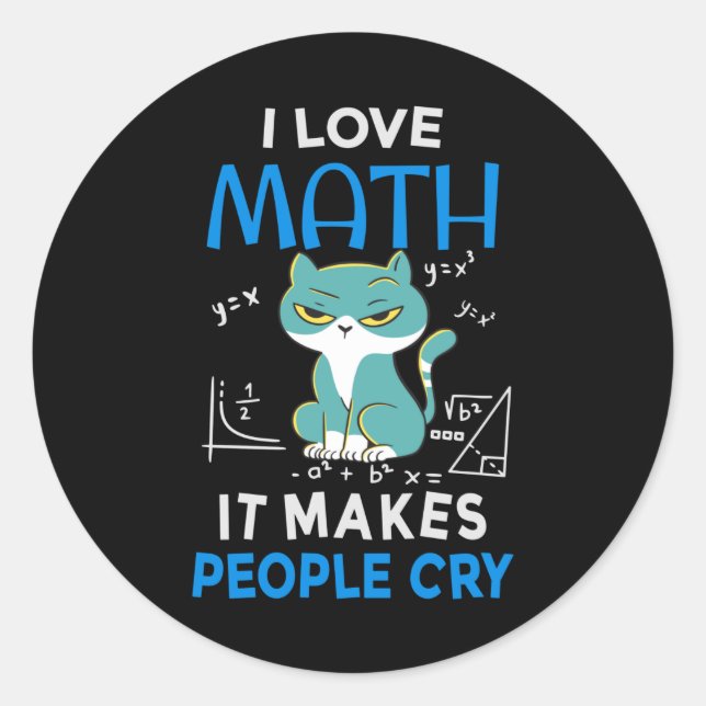 Adesivo I Love Math It Makes People Cry (Frente)