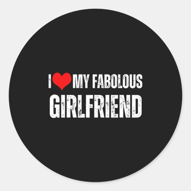 Adesivo I Love My Fabulous Girlfriend Retro Style Valentin (Frente)