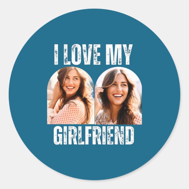 Adesivo I Love My Girlfriend Photo Funny Boyfriend Gift  (Frente)