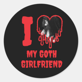 Adesivo I Love My Goth Girlfriend Red Heart Photo