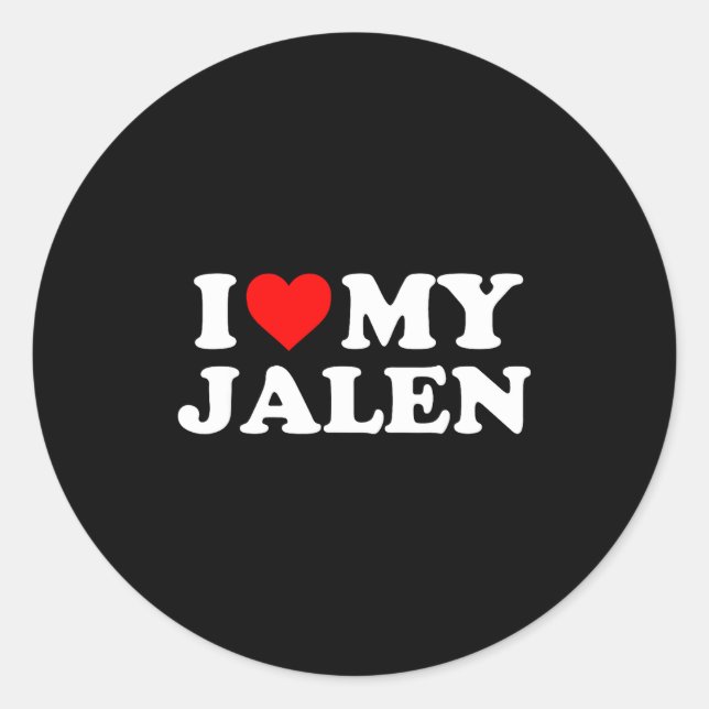Adesivo I Love My Jalen  (Frente)