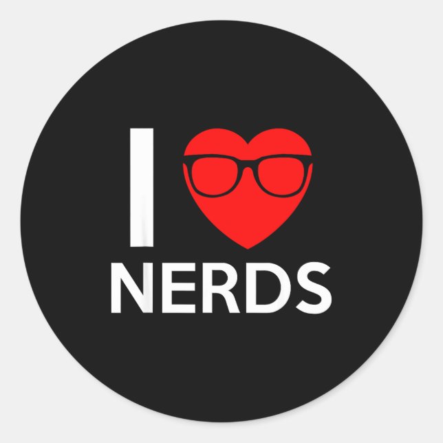 Adesivo I Love Nerds Gles Funny Heart Valentines Gift Men  (Frente)