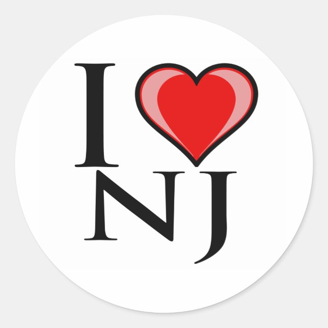 Adesivo I Love NJ - New Jersey (Frente)