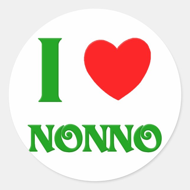 Adesivo I Love Nonno (Avô Italiano) (Frente)