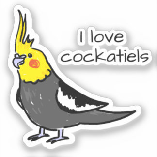 Adesivo I Love Normal Grey Cockatiels