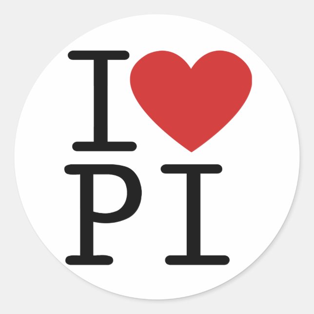 Adesivo I Love PI (Sticker) (Frente)