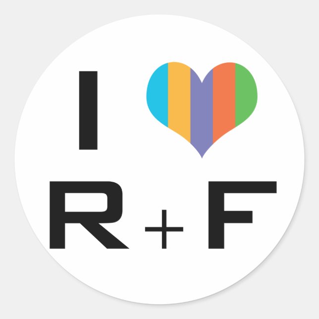 Adesivo I love R+F (Frente)