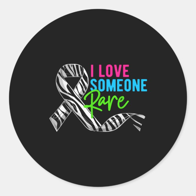 Adesivo I Love Someone Rare Zebra Ribbon - Rare Disease Aw (Frente)