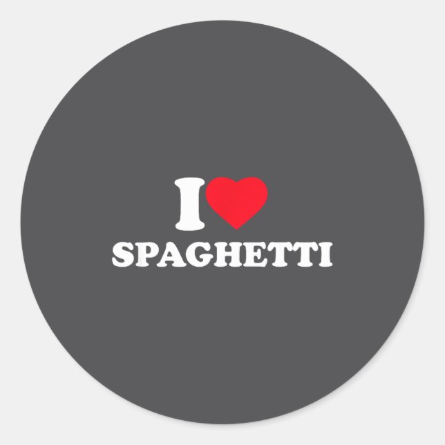 Adesivo I Love Spaghetti I Heart Spaghetti Lover Food Past (Frente)