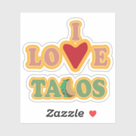 Adesivo i love tacos fun
