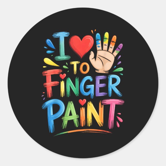 Adesivo I Love To Finger Paint Couples Art Teacher Finger  (Frente)