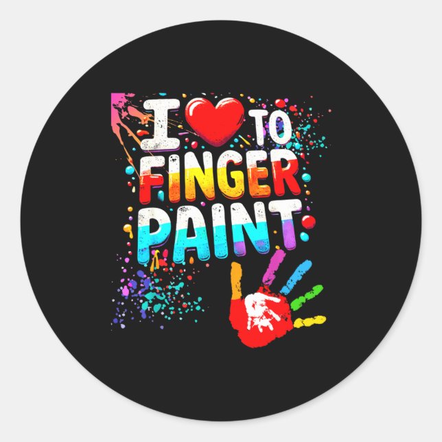 Adesivo I Love To Finger Paint Im Paint Cute Valentines  (Frente)