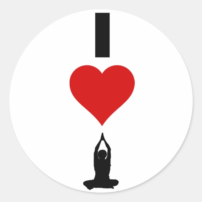 Adesivo I Love Yoga (Vertical) (Frente)