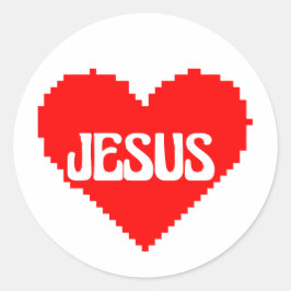 Adesivo I love you Jesus pixel art