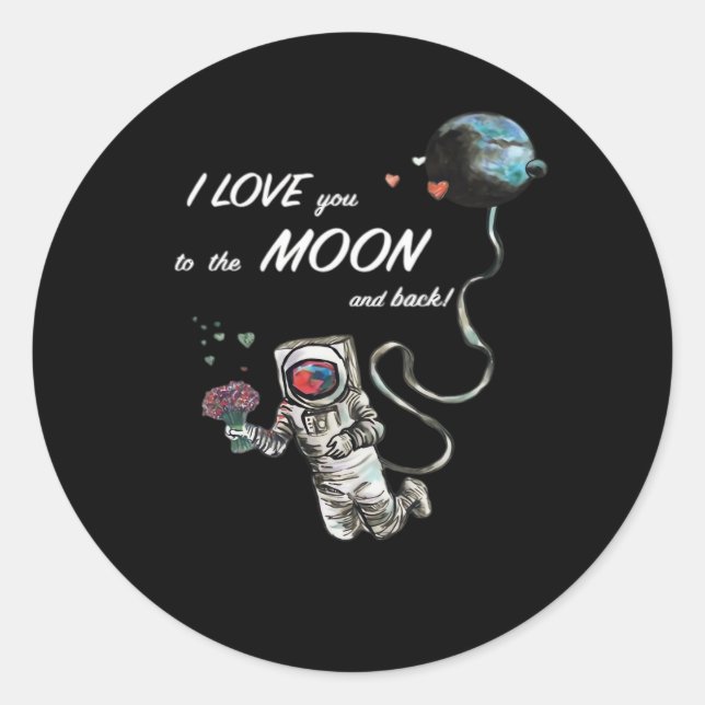 Adesivo I Love You To The Moon And Back Clean Layout  (Frente)