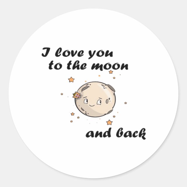 Adesivo I Love You To The Moon And Back Clean Modern Desig (Frente)