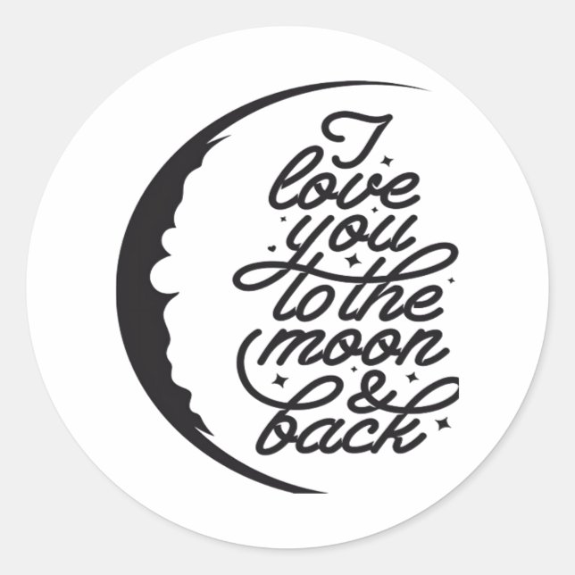 Adesivo I Love You To The Moon And Back Elegant Script Des (Frente)