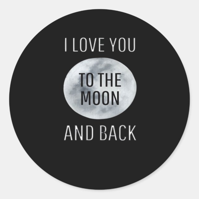 Adesivo I Love You To The Moon And Back Gray Moon Minimal  (Frente)