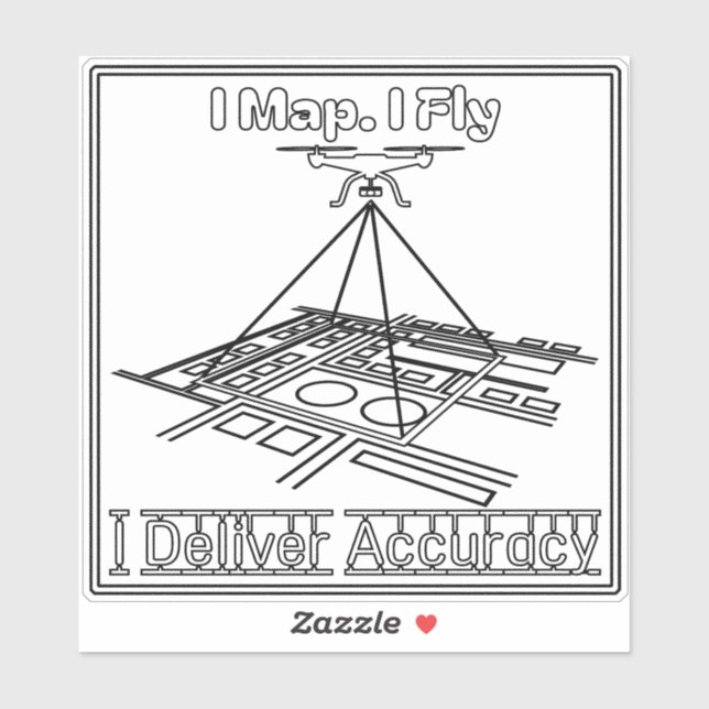 Adesivo I map, I fly drone sticker (Folha)