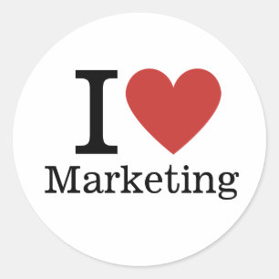 Adesivo I ❤️ Marketing para Empregados PERSONALIZADOS