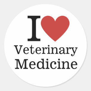 Adesivo I ❤️ Medicina Veterinária para Estudantes/Faculdad
