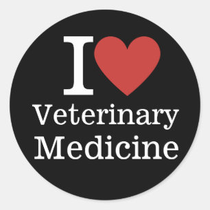 Adesivo I ❤️ Medicina Veterinária para Estudantes/Faculdad