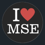 Adesivo I ❤️ MSE Materials Science e Engineering<br><div class="desc">Mostre orgulhosamente sua paixão por inovação e descoberta com o ❤️ I MSE Materials Science and Engineering CUSTOM Classic Round Sticker. Quer você seja um estudante mergulhando no fascinante mundo dos materiais ou da faculdade modelando o futuro das mentes de engenharia, este adesivo é a maneira perfeita de personalizar seu...</div>