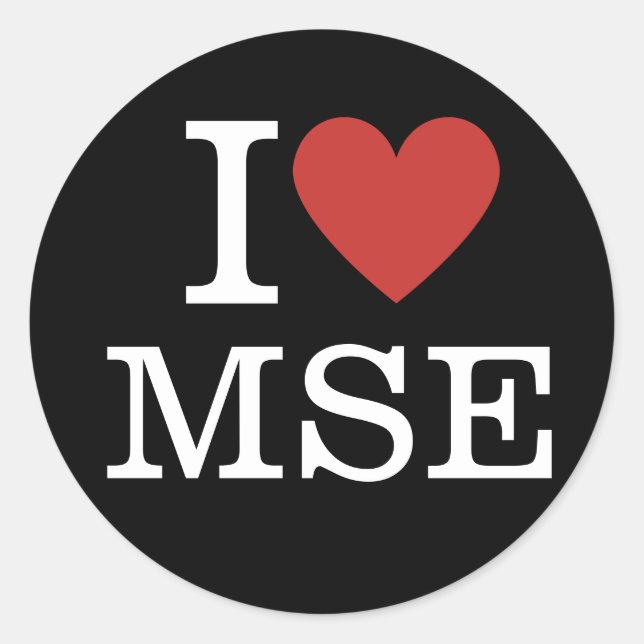 Adesivo I ❤️ MSE Materials Science e Engineering (Frente)