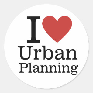 Adesivo I ❤️ planejamento urbano para estudantes/docentes