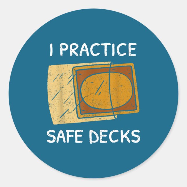 Adesivo I Practice Safe Decks Trading Card Game Pun Humor  (Frente)