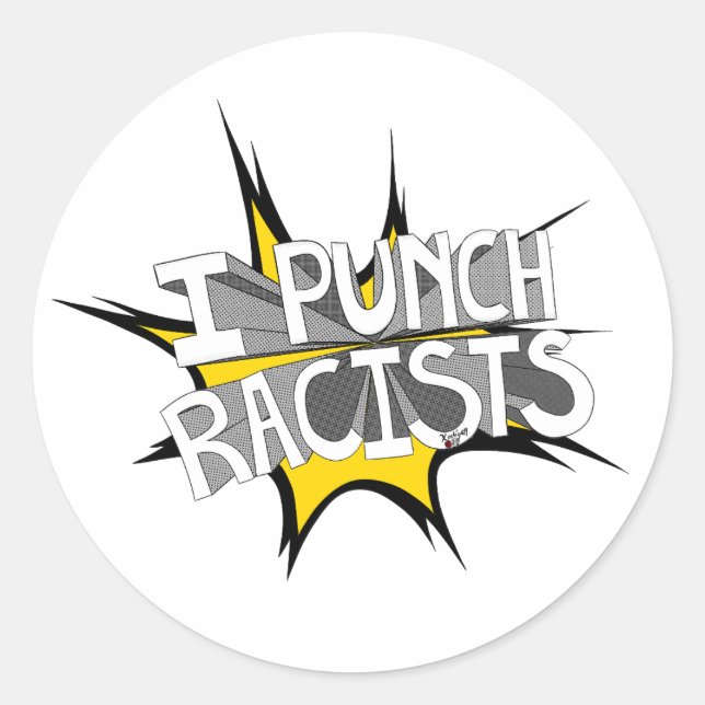 Adesivo I PUNCH RACISTS T-Shirt (Frente)